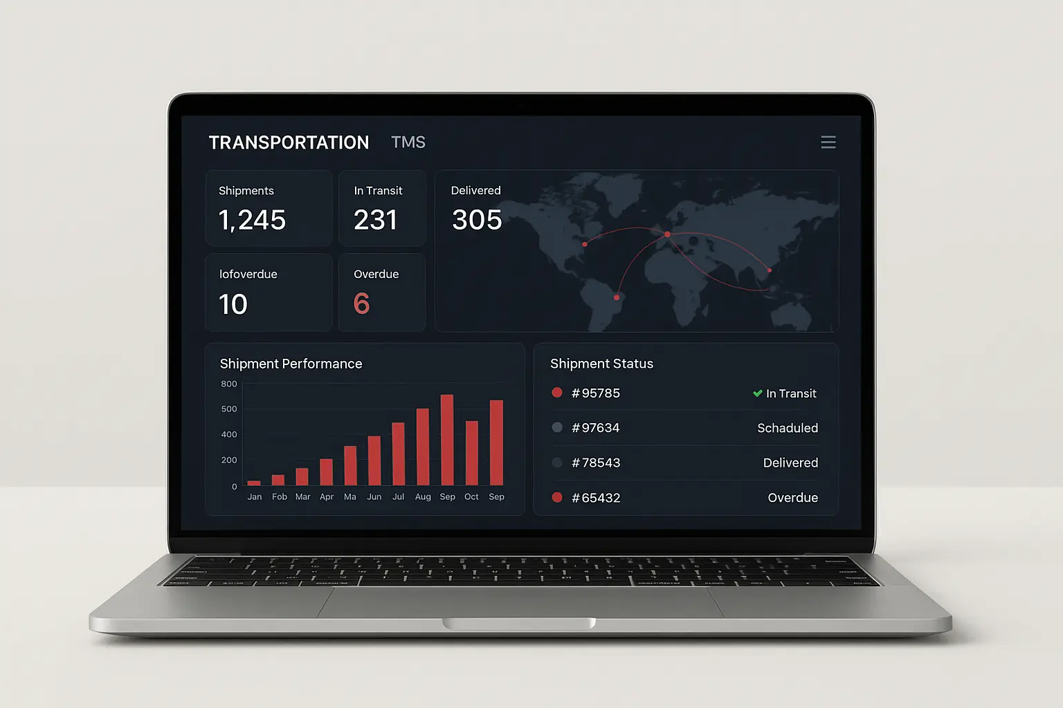 Logistics technology dashboard